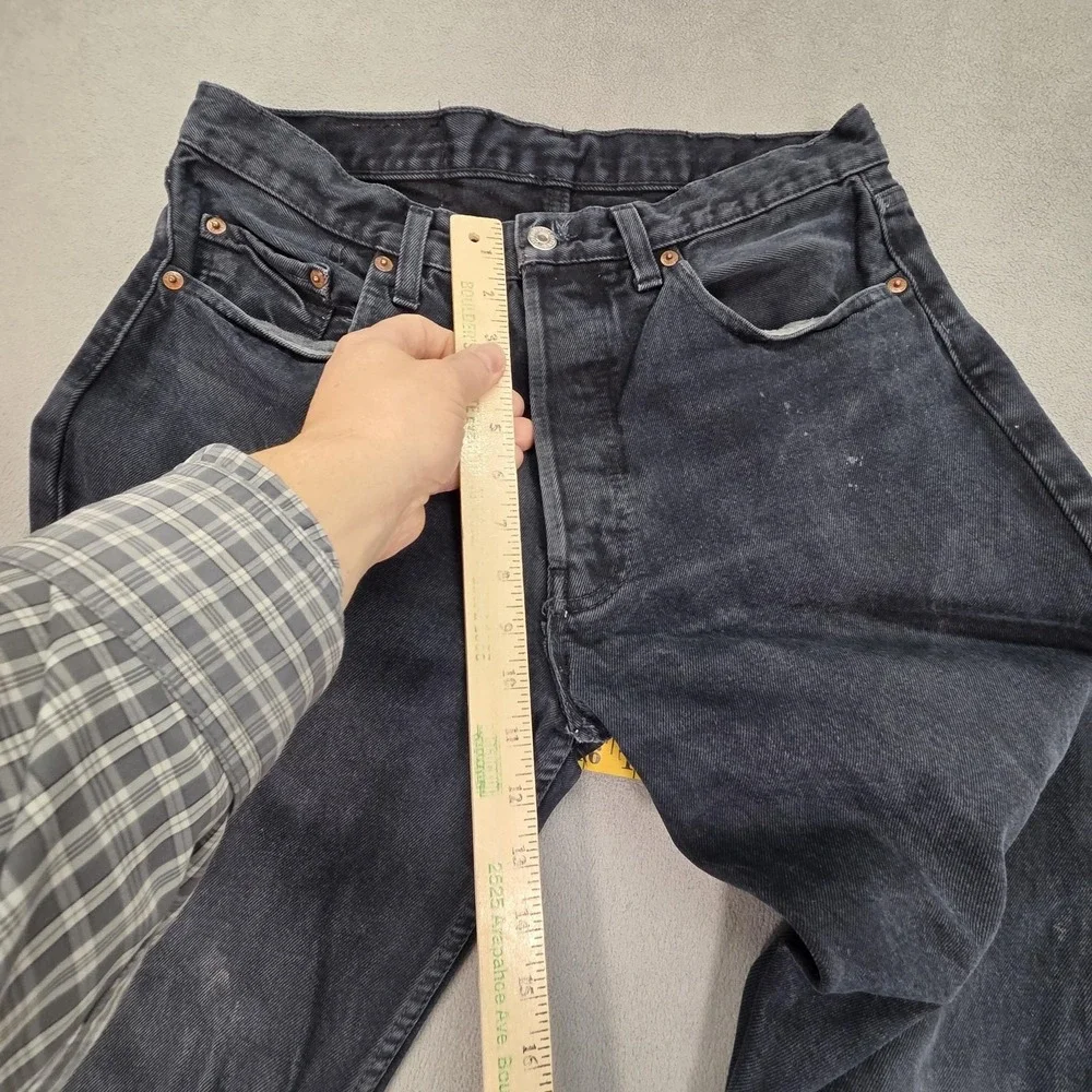 Vintage Levis 501 Jeans Mens‎ Charcoal Straight Button Fly USA 90s Fits 30x30